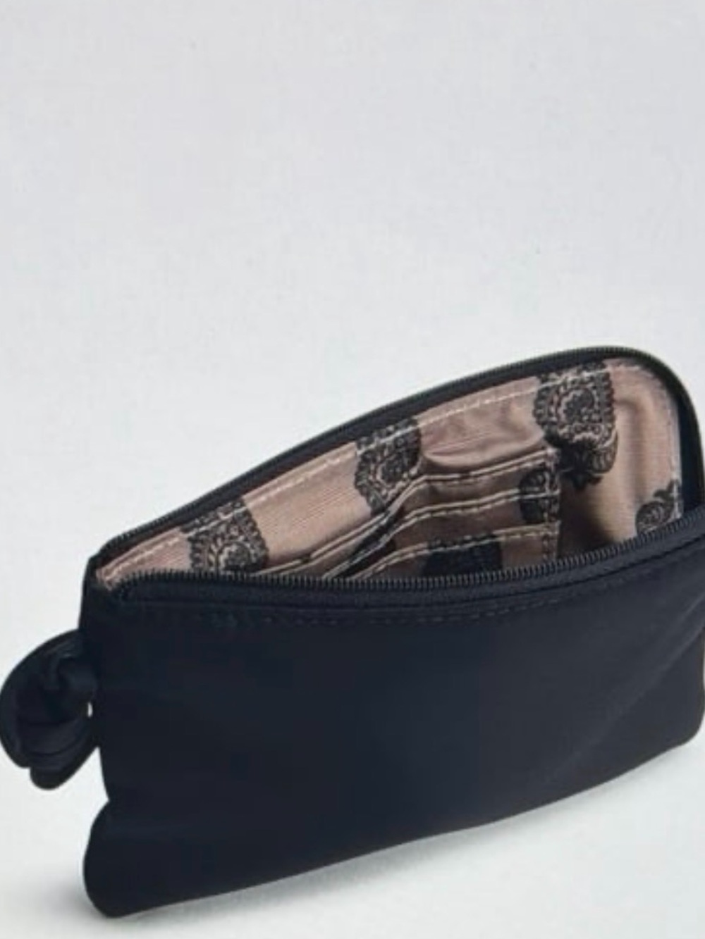 Vera Bradley Black Zip Coin Pouch with Brown Paisley Lining